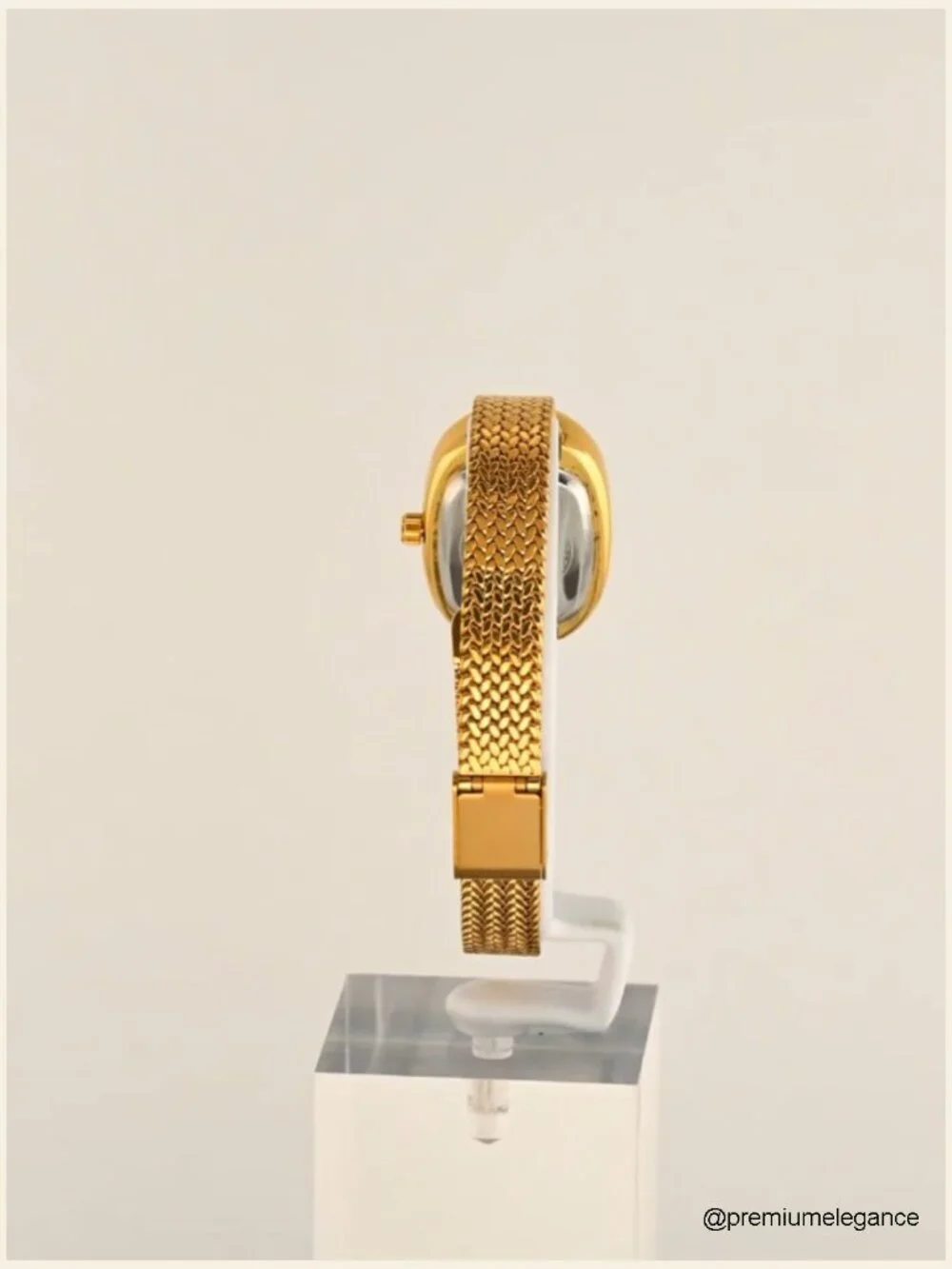 Vintage Oval Gold Wrist Watch for Women, Waterproof Elegant Bracelet Watch,